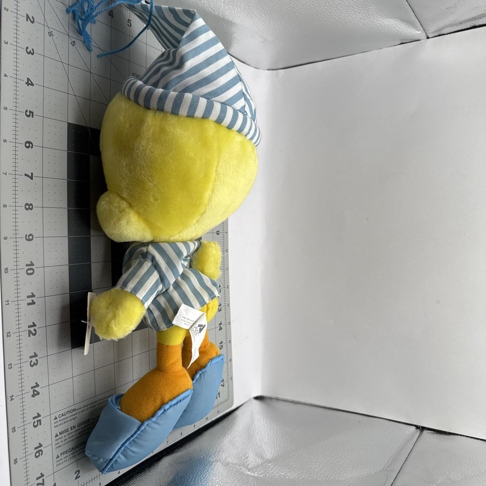 1997 Vintage Tweety Bird Plush Bedtime Looney Tunes Warner Bros Pajamas With Tag - Picture 9 of 10